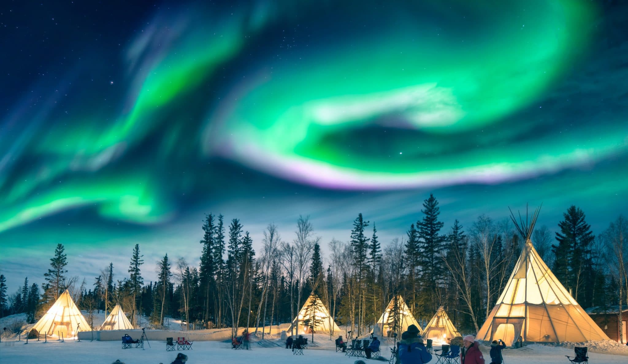 Northern Lights over Canadian wilderness